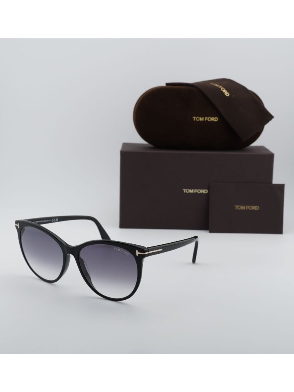 Tom Ford Maxim FT0787 01B Cat Eye Sunglasses - Black/Smoke